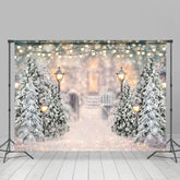 Lofaris Snowflake Glitter Street Lamp Winter Christmas Backdrop